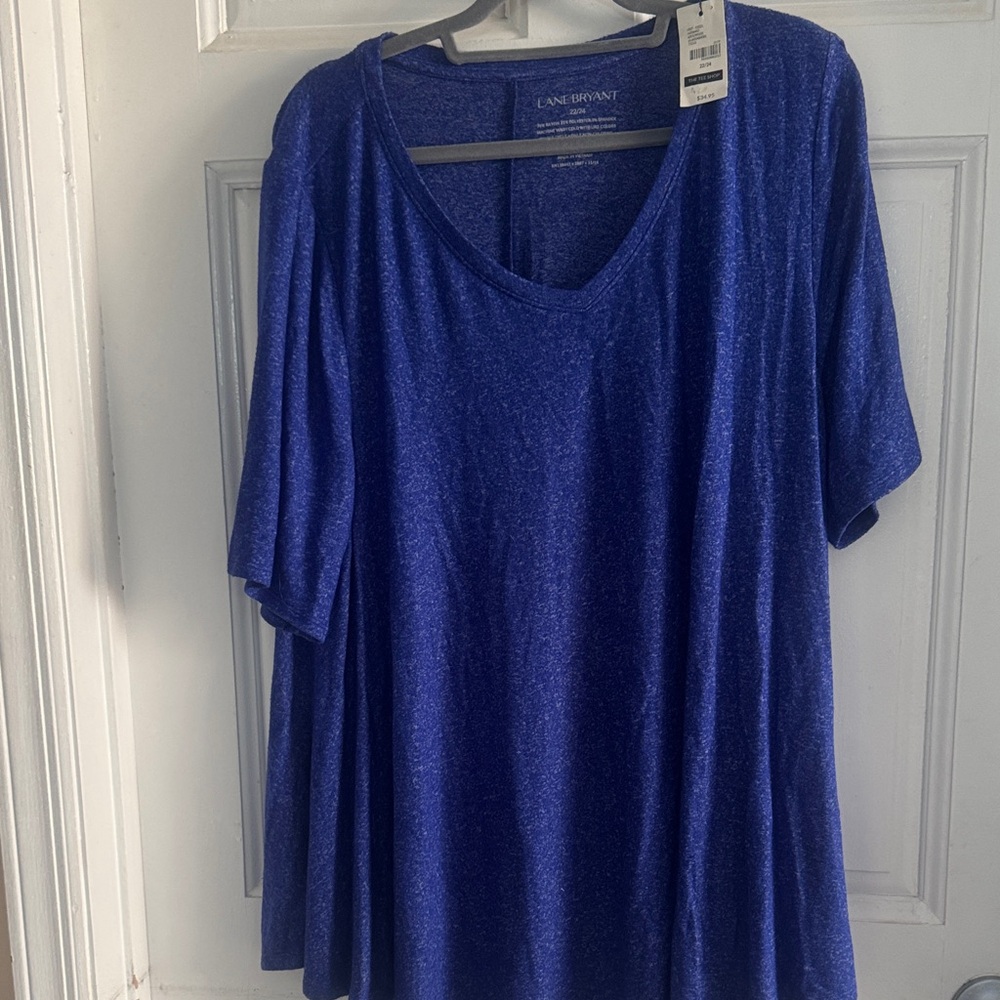 Lane Bryant Women's Vibrant Blue Short Sleeve Top‎